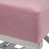 Square Fabric Stool Footstool Pouffe Seat Sofa Side Chair with Chrome Legs Stand