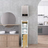 Free Standing Toilet Paper Roll Holder Stand Wood Bathroom Storage Cabinet White