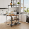Kitchen Island Counter Top Breakfast Bar Dining Table Along 5 Tiers Storage Rack