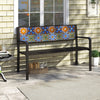 Heavy-Duty Outdoor Seating 127CM Patio Metal Bench for 2-3 People Black