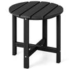 Outdoor Side Table Round End Table Weather-Resistant Adirondack Table Black