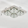 Modern XL Living Room Lamp LED Celling Light Crystal Pendant Chandelier Square