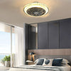 Modern Living Room Ceiling Fan Light Crystal Lamp Shade Phone APP Remote Control