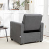 Convertible Sleeper Chair Linen Futon Sofa Bed Small Couch Adjustable Backrest