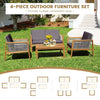 4Pcs Rattan Patio Garden Furniture Table Chairs Set Outdoor Furniture w/Cushions
