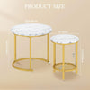 Nesting Coffee Tables Set of 2, Round Stacking End Side Tables for Living Room