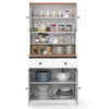 67" Tall Kitchen Storage Cabinet w/Pull-out Drawers-White