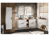 Bathroom Vanity Unit 800mm Ribbed Textured White Modern Wall Hung Floating Adel