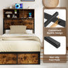 Single Size Heavy Duty Metal Platform Bed with Storage Headboard