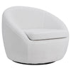 Teddy Velvet Swivel Accent Chair Tub Armchair Barrel Chair with Metal Ring White