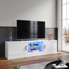 High Gloss 150cm TV Stand Cabinet with LED Lights 2 Doors Living Room Sideboard
