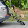 Outdoor Car Boot Pet Dog Stairs 4 Steps Ladder Oxford &Steel Doggy Climbing Ramp