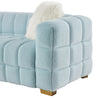 Teddy Fleece Fabric 3 Seater Sofa Loveseat Couch with 2 Pillow