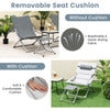5Pcs Patio Sling Chair Set Folding Lounge Chairs Coffee Table Chair Footrest Set