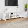 TV Cabinet - White Finish, Engineered Wood, Ample Storage for Media M8D7