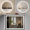 Illuminated Bathroom Mirror LED Light Demister Touch Sensor Time Display
