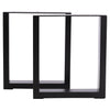 2Pcs Black Industrial Metal Box Section Table Legs Desk Bench Square Frame Legs