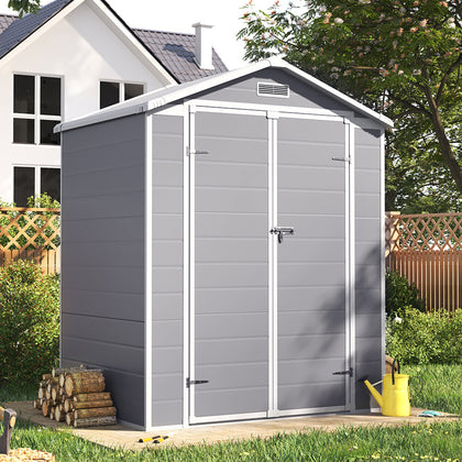 Large Sheds 6x4.5ft Weather-Resistant Plastic Garden Storage Shed Bike Tool Shed