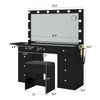 Vanity Desk with Power Outlet, Makeup Vanity with Mirror, Dressing Table Drawers