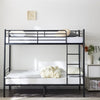 Iron Heavy Stable Bunk Bed Frame Single Loft Sleeper Bed Frame with Ladder Black