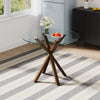 Round Tempered Glass Dining Table 100cm Kitchen Table Modern Furniture Cross Leg
