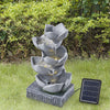 Solar Powered Water Feature Outdoor Fountain Garden Ornament LED Statue Lights