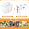 Outdoor Folding Ice Cooler Table with Extra Storage Shelf, Ice Tables