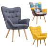 Small Wing Back Armchair High Back Lounge Single Sofa Living Room Fireside Chair