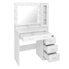 2 in1 Dressing Table with LED Lights Mirror 5 Drawers Socket Vanity Make up Desk