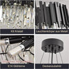 Glass Crystal Chandelier Black Flush Mount Ceiling Light Fixture for Dining Room
