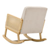 Modern Rattan Style Rocking Chair Fireside Lounge Rocking Armchair Wooden Frame