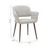 Grey Linen Dining Chairs 2PC/Set Kitchen Leisure Seat w/ Metal Legs Accent Chair