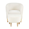 Modern Upholstered Accent Sofa Chair w/ Ottoman Sherpa Armchair Lounge Chair UK