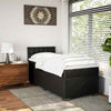 Box Spring Bed with Black 90x190 Faux Leather N8G5