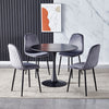Round Dining Table Pedestal & Velvet Chairs Set Home Family Leisure Negotiation