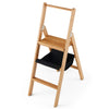 3-Step Ladder Folding Step Ladder Home Portable Bamboo Ladder w/Storage Bag