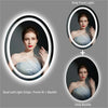 LUVODI Oval Dimmable Bathroom Illuminated LED Mirror & Double Lights Anti-Fog UK