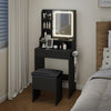 Modern Dressing Table Set LED Mirror Vanity Desk Stool with Charging Station