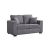 Panana 3 2 Seater Grey Black Linen Fabric Suite Sofa Couch, Free Throw Pillows