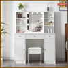Dressing Table with 10 LED Lights Mirror Stool Bedroom Makeup Desk Vanity Set