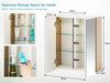 LED Bathroom Cabinet Wall Mounted Mirror Glass Shelf Storage Cupboard