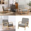 Scandi Fabric Armchair Upholstered Solid Wood Frame Single Sofa Accent Chair NEW