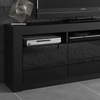 160cm TV Unit Cabinet | Sideboard Cupboard | Black High Gloss Doors | Modern