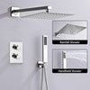 Modern Shower Mixer Square Bathroom Concealed Twin Head Valve Set