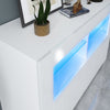 White Modern TV Stand Sideboard Cabinet With Storage 100cm High Gloss LED Light