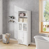 Modern White High Gloss Tall Bathroom Cabinet Storage Furniture Cupboard