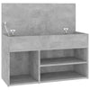 Shoe Bench Concrete Grey 80x30x45 cm Engineered Wood UK