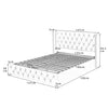 Ottoman Bed Frame Gas Lift Up Storage Double Size Beige Fabric Upholstered Bed