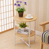 Small Sofa Side Table Coffee End Round 2 Tiers Shelf Unit Living Room Bedroom
