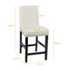 2Pcs Bar Stool Upholstered Fabric Pub Stools Counter Height Stools Dining Chairs
